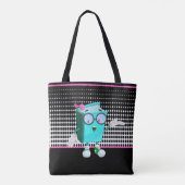 School Cartoon Boek Leraar Student Canvas tas (Achterkant)