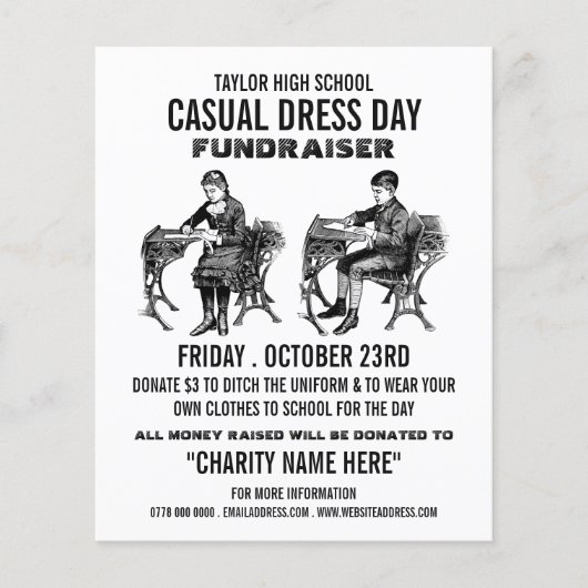 school, Casual dresdag Fundraiser Advert Flyer (Voorkant)