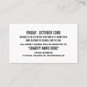  school, Casual Dress Day Fundraiser Visitekaartje (Achterkant)
