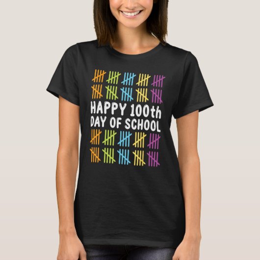 School Celebration Student Teacher Happy 100th Day T-shirt (Voorkant)