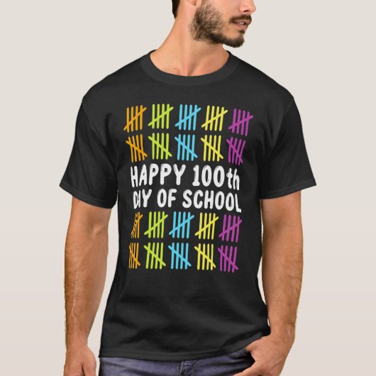 School Celebration Student Teacher Happy 100th Day T-shirt (Voorkant)