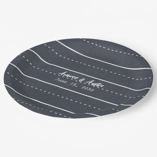 School Chalkboard Casual bruiloft Papieren Bordje (Gekanteld)