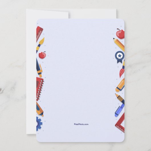 School Chalkbord uitnodiging (Achterkant)