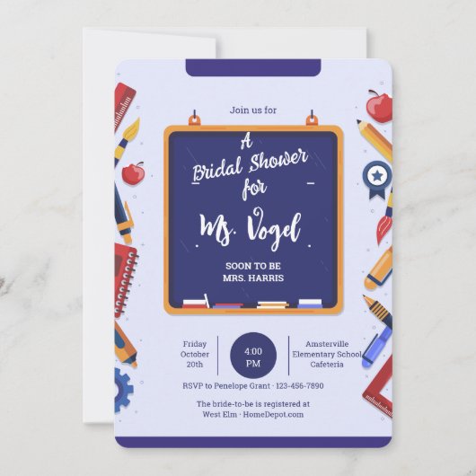 School Chalkbord uitnodiging (Voorkant)