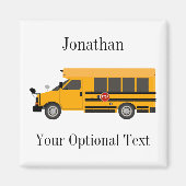 School Children Bus Square Magnet (Voorkant)