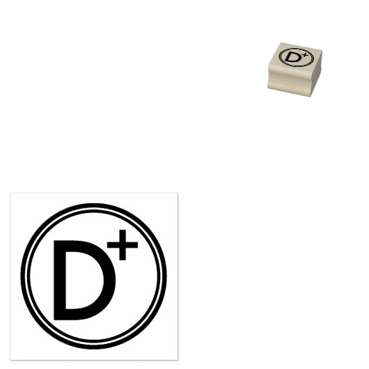 SCHOOL CIJFER D PLUS RUBBER STEMPEL (Gestempeld)