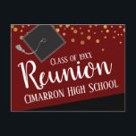 School Class Reunion Faux Gold Confetti Aankondigingskaart<br><div class="desc">Bewaar de datum middelbare school of klasse reünie briefkaarten. Leuke faux gouden folie confetti met gewaagde witte tekst. Alle tekst is aanpasbaar en kan worden gewijzigd voor uw eigen partij behoeften.</div>