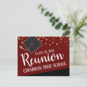 School Class Reunion Faux Gold Confetti Aankondigingskaart (Staand voorkant)