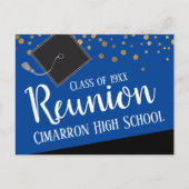 School Class Reunion Faux Gold Confetti Aankondigingskaart (Voorkant)