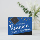 School Class Reunion Faux Gold Confetti Aankondigingskaart (Staand voorkant)