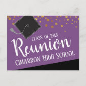 School Class Reunion Faux Gold Confetti Announceme Aankondigingskaart (Voorkant)
