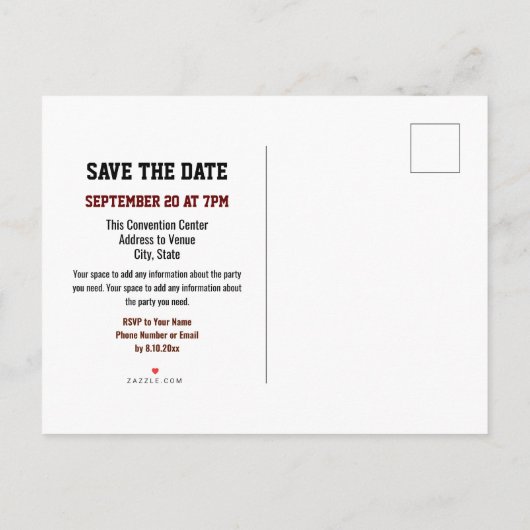 School Class Reunion Save the Date Black Aankondigingskaart (Achterkant)