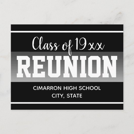 School Class Reunion Save the Date Black Aankondigingskaart (Voorkant)