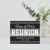 School Class Reunion Save the Date Black Aankondigingskaart (Staand voorkant)