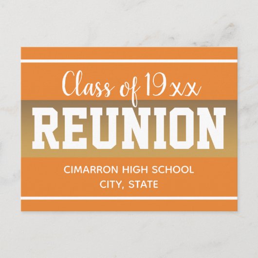 School Class Reunion Save the Date Sinaasappel Aankondigingskaart (Voorkant)