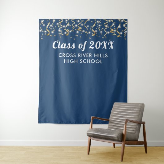 School Class Year Foto Achtergrond Blauw Wit Wandkleed (In situ)