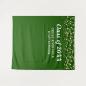 School Class Year Foto Achtergrond Groen Goud Wit Wandkleed (Voorkant (horizontaal))