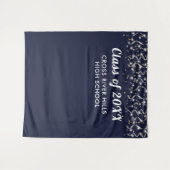 School Class Year Foto Achtergrond Marine Blauw Zi Wandkleed (Voorkant (horizontaal))