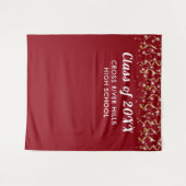 School Class Year Foto Achtergrond Rood Goud Wit Wandkleed (Voorkant (horizontaal))