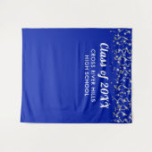 School Class Year Foto Achtergrond Royal Blue Zilv Wandkleed (Voorkant (horizontaal))