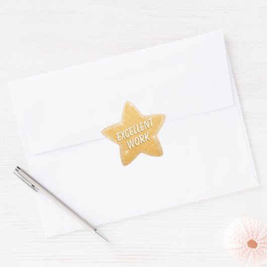 School Classroom Gold Star Ster Sticker (Envelop)