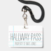 School Classroom Teacher - Hal Pass Badge (Voorkant met koord)