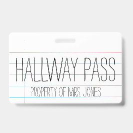 School Classroom Teacher - Hal Pass Badge