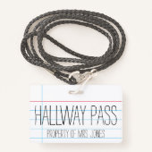 School Classroom Teacher - Hal Pass Badge (Voorkant met draagriem)