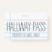 School Classroom Teacher - Hal Pass Badge (Voorkant)