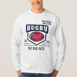 School Club Team League Naam Jaar Rugby T-shirt