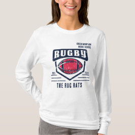 School Club Team League Naam Jaar Rugby T-shirt