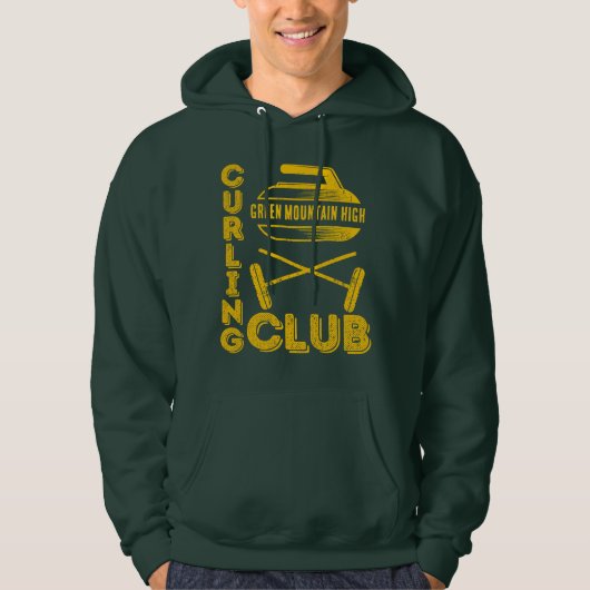 School Club Team Naam Curling Hoodie (Voorkant)