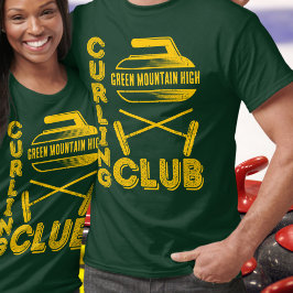 School Club Team Naam Curling T-shirt