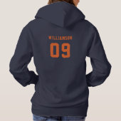 School Club Team Naam Nummer Basketbal Hoodie (Achterkant)