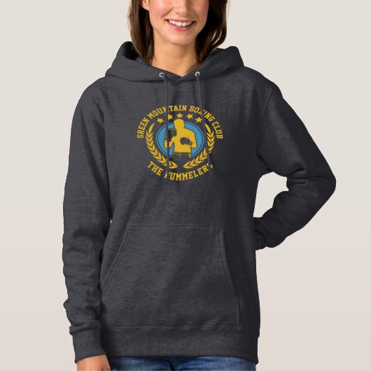 School Club Team Naam Nummer Boksen Hoodie (Voorkant)