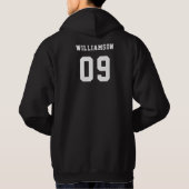 School Club Team Naam Nummer Hockey Hoodie (Achterkant)