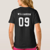 School Club Team Naam Nummer Hockey T-shirt (Achterkant)