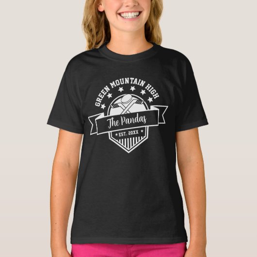 School Club Team Naam Nummer Hockey T-shirt (Voorkant)