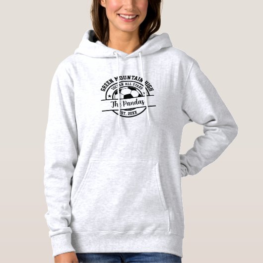 School Club Team Naam Nummer Voetbal Hoodie (Voorkant)