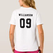 School Club Team Naam Nummer Voetbal T-shirt (Achterkant)