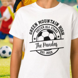 School Club Team Naam Nummer Voetbal T-shirt