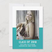 School Color Block Afstuderen Invite | BLAUWGROEN Kaart (Voorkant)