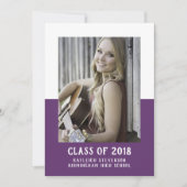 School Color Block Afstuderen Invite | PAARSE Kaart (Voorkant)