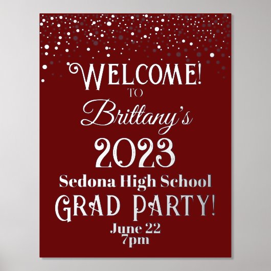 School Color Confetti Gold of Silver Afstudeerder  Folie Afdrukken (Voorkant)