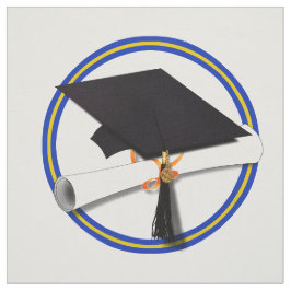 School Colors Blue & Gold Afstudeerder Pet met Dip Stof