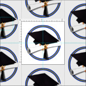 School Colors Blue & Gold Grad Cap w/Diploma Stof (Delen)