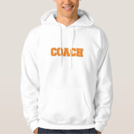 School Colors COACH Mannen Hoodie, Oranje White Hoodie