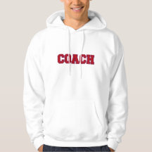 School Colors COACH Mannen Hoodie, Red Blue