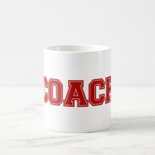 School Colors COACH-Mok, rood-wit Koffiemok