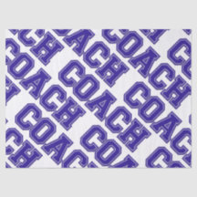 School Colors COACH Varsity Letters-Blue-White